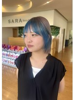 サラ ビューティ サイト 春日(SARA Beauty sight)&nbsp;【Wカラー/インナーカラー】ライトブルー×シルバー