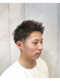 メンズアップバングショート×ナチュラルベージュ【CIEL千葉店】