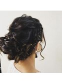 結婚式リボン風ヘアセット