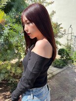 ウーフ(U-fu)&nbsp;【U-fu】髪質改善ストレート+暖色系ピンクブラウン