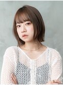 透明感カラー/ミニボブ/切りっぱなしボブ