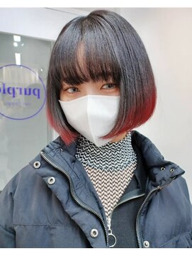 パープル(purple) グラデーションレッド