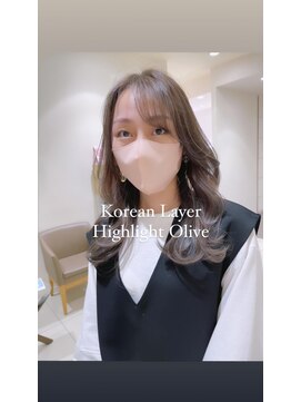 マージュ ギンザ(marju GINZA) ミルクティーハイライト　韓国風レイヤーカット