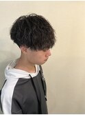 波巻き×アッシュグレーメッシュ