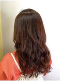オレンジブラウンカラー/ロング/パーマ［馬込沢/鎌ケ谷/船橋］