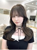 くびれ韓国ヘア オリーブグレージュ