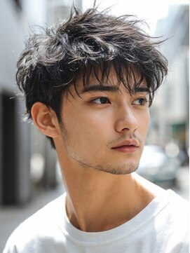 エル 横浜 ウエスト(eL 横浜 west) 韓国マッシュ スペインカール スパイキーショートブルーブラック