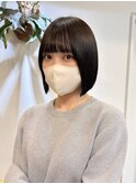 大宮韓国タッセルボブヘイリー切りっぱなし前下がりボブ20代30代