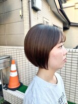 美容室ヒラトヤ 仙北店&nbsp;20代30代40代大人かわいい前下がり小顔ミニボブ☆シースルー前髪