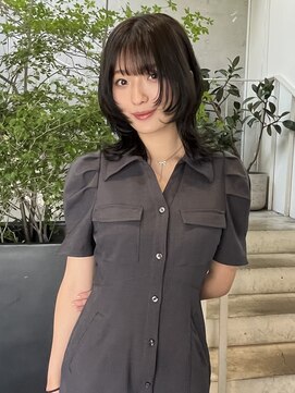 アクアオモテサンドウ(ACQUA omotesando) △ウルフカットレイヤーカットオリーブグレージュ透明感カラー