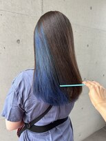 アチーブティルスマートサロン 豊川末広通店(achieve till Smart Salon)&nbsp;透明感スカイブルーインナーカラーブリーチ×ナチュラルブラウン
