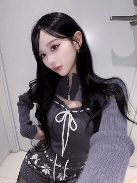 エクステ/ワンカラー/艶髪/暗髪/ブラック