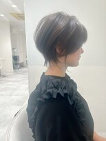 アース 栄店(HAIR&MAKE EARTH) earthショートレイヤーボブミルクティー丸みショートボブ