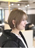 【ショートボブ】ミルクティーベージュ