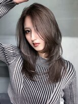 シオン(shion)&nbsp;顔周りレイヤーロング韓国ヘアココアベージュ_F21230