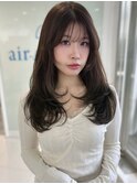ミディアム/大人レイヤーカット/ダークオリーブブラウン