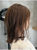 調布イルミナカラーレイヤーボブウルフショートカットベージュ