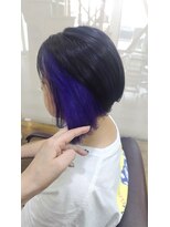 イタクラ 赤道店 (ITAKURA)&nbsp;ショートボブ/白髪染め/インナーカラー/ブルー/バイオレット