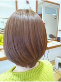 大人カジュアルボブ×プラチナオリーブ