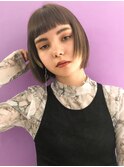 オン眉ボブ　レイヤーボブ　切りっぱなし[村上雅人]