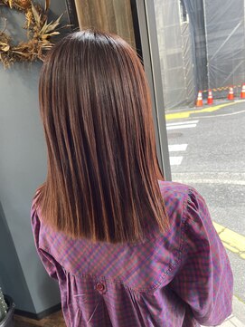 ユニコヘア(unico hair) オレンジレッド×ボブ