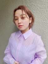 スーハ 恵比寿(SUUHA)&nbsp;かきあげラフショートボブ/大人かわいいくびれボブ/ピンクカラー