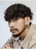 ツイストスパイラルパーマメンズパーマ波巻きパーマツーブロック