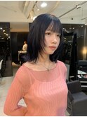 ◇フェイスレイヤーカット/暗髪/ブルーブラック/髪質改善
