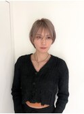 葛西ハイライト白髪ぼかしショートボブ小顔カットレイヤーカット