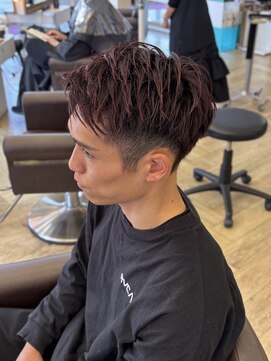 コワファースト 大分(COIFF1RST) メンズツーブロック×レッドカラー