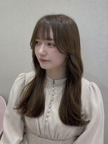 ロウ ジャム 横浜(ROW/JAM)&nbsp;くすみブルー/かきあげバング/ロングレイヤー