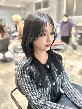 アクション 心斎橋店(ACTION) レイヤーカット　韓国ヘア　アッシュグレー　顔まわりカット