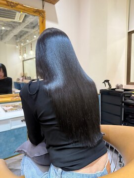 ロンドアベニール 北千住(Lond avenir) ブリーチなしチェリーブラウン髪質改善縮毛矯正酸性ストレート