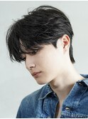 原宿カルマパーマメンズパーマセンターパートウルフツーブロック