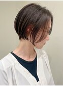 ハイライト白髪ぼかしダブルカラーインナーカラーショートボブ