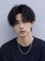 エイド 本店(aid)&nbsp;ツイストスパイラルパーマセンターパート無造作メンズミディアム