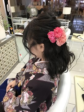 バンブーカーム 八柱店 ナチュラルウェーブハーフアップ