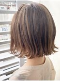 【Zina】イメチェン毛先パーマ耳かけ×フォギーベージュ