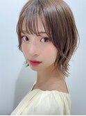 外ハネボブ　ベージュカラー　20代