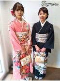 ご親族様の結婚式に親子で着付けヘアセット☆