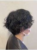 マッシュショート×パーマ