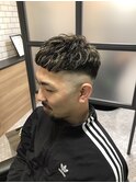 ホワイトメッシュ×フェードカット