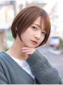 斜めバングシルキーベージュグージュカラー
