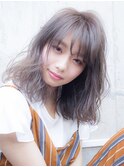 小顔×ベビーバング　ショコラベージュ　グラデーションカラー