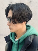 バイフィフス 原宿/表参道(by fifth)&nbsp;ツーブロック束間韓国風7:3センター分けニュアンスパーマ黒髪