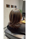 ★前髪アンブレラカラーウェーブパーマイメチェンこなれミディ