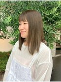 セミロング/ストレート/似合わせ/オリーブブラウン/透明感