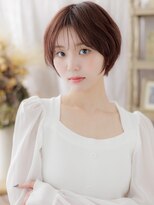 カバーヘア ブリス 志木南口駅前店(COVER HAIR bliss)&nbsp;チェリーレッド前下がりミニウルフショートc7志木20代30代40代