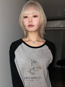 ヨハク 大阪梅田中崎町(yohaku) 【misaki】ホワイトブロンド×裾brown