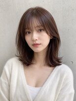 ラックスビーギャラリー なんば駅前店(LUXBE GALLERY) 髪質改善 暖色ベージュ 外ハネ大人ミディアム